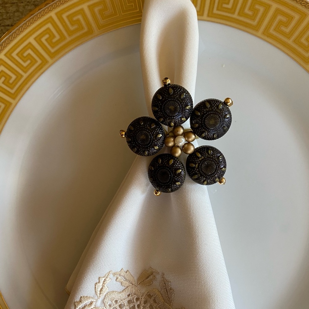 Set of 8 handmade beaded napkin rings napkin holders